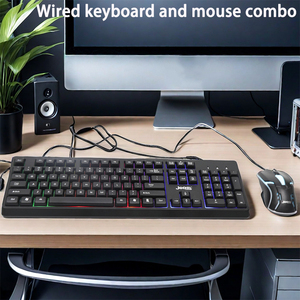 Tastiera da gioco 100% combinata con Mouse 104 RGB con tasti Anti-Ghosting Set di tastiera per computer portatili ABS PC accessori per Desktop perfetti - Product Image 6