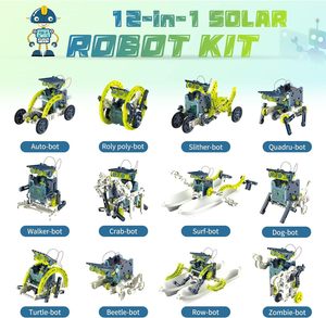 DIYの自己組み立てソーラーロボット12 in 1 STEMサイエンスキット子供用教育玩具 - Product Image 6