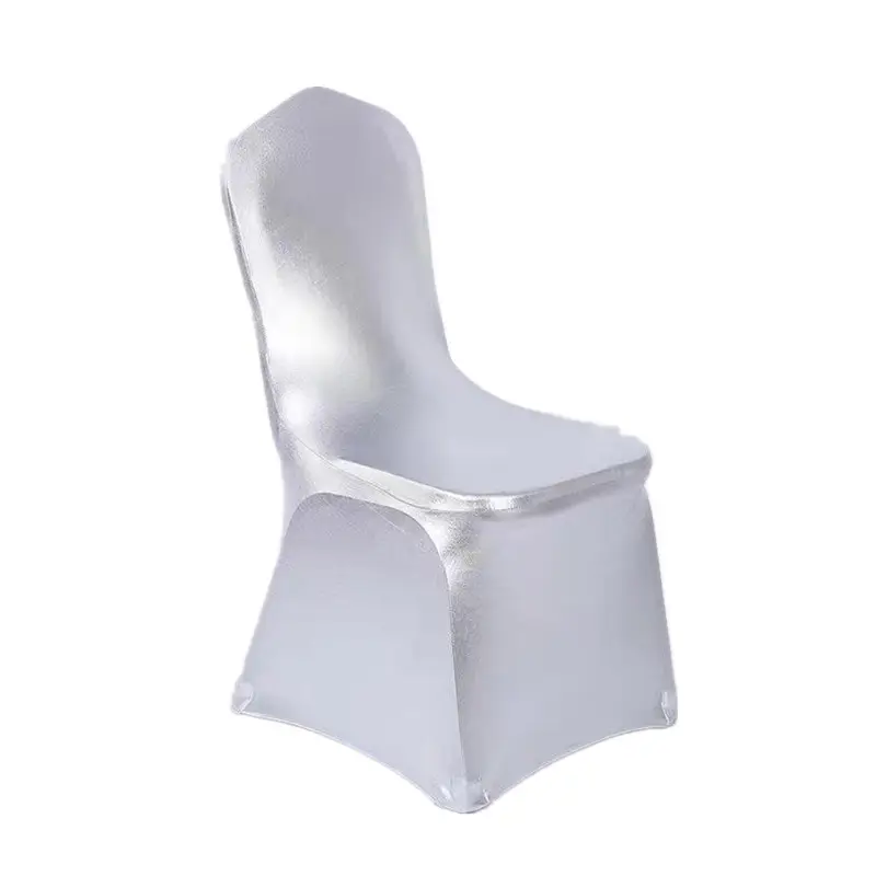 Shiny Gold Silver Spandex Chair Covers Wholesale Wedding Banquet Event Bronzing Damask Cheap Spandex Chair Covers