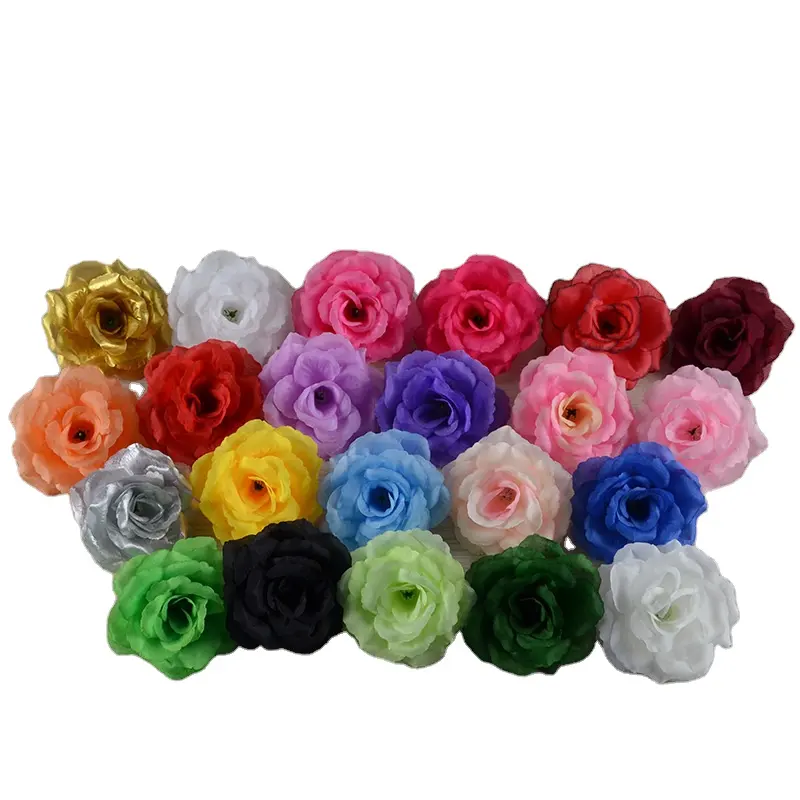 8 cm seta decorativa rosa testa di fiore testa di fiore a parete a buon mercato testa di fiore