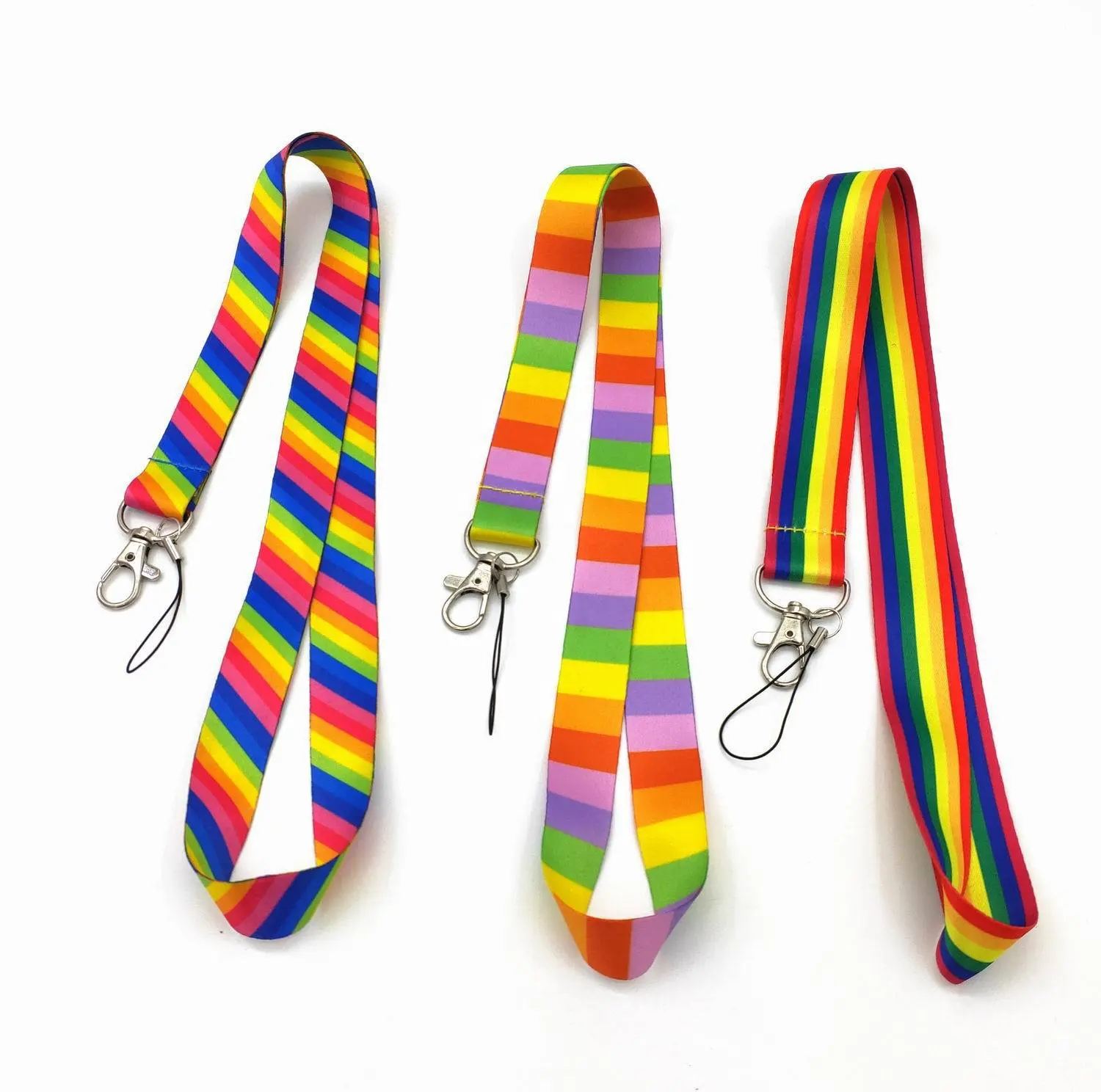 Fabrikanten Nieuwe Kleurrijke Cartoon Regenboog Lanyard Id Badge Houder Mobiele Telefoon Snoep Lanyard Op Voorraad