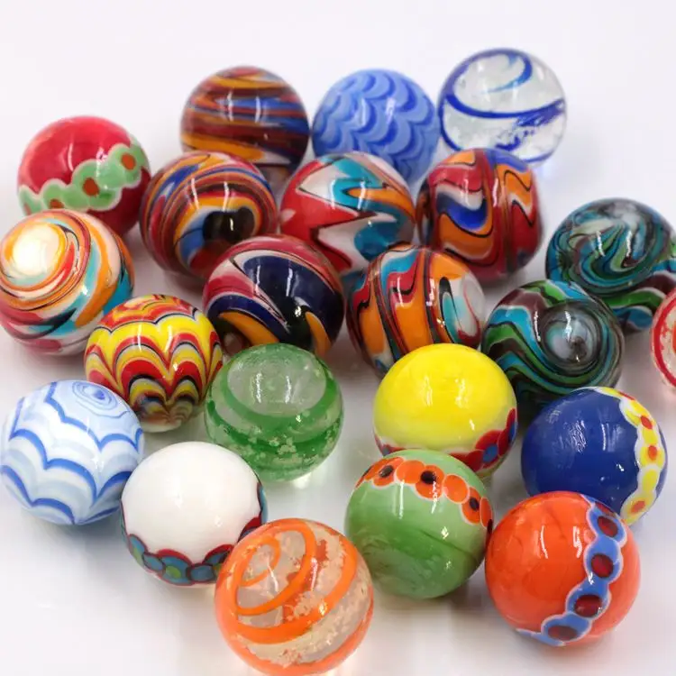 Gemischte Größe Runde farbige gemischte Murano Spielzeug Glas Marmor kugeln