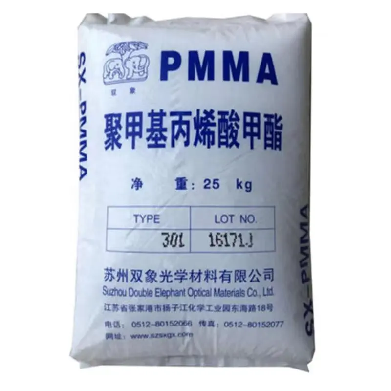 Pellets de PMMA, resina de polimetilmetacrilato, PMMA transparente, China acrílico de color, origen del material, disponible.