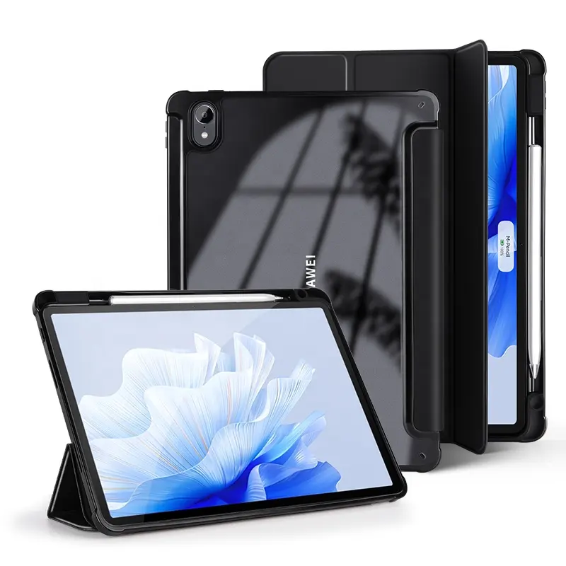 Venda quente Portátil acrílico transparente shell caso tablet PC com slot Pen para huawei matepad air11.5 caso tablet matepad 11 2023
