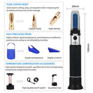 Máy Đo Nồng Độ Rượu Cầm Tay 0-80%, Đo Nồng Độ Cồn ATC, Cân Đơn, Điều Chỉnh Bằng Nhôm, Lấy Nét Thủ Công - Product Image 4