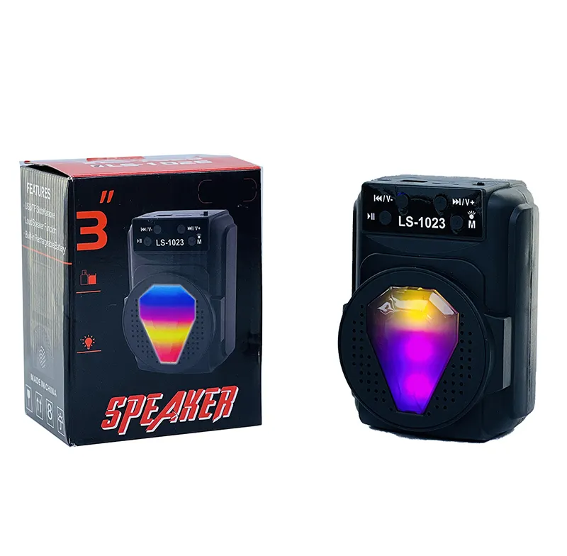 LS-1023/25/26RGB Colorful Diamond Crystal Sound Hi-Fi system bluetooth soundbar caixa de som portable wireless speakers