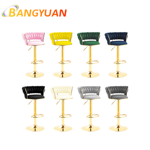 Moderner Luxus Design Barhocker für Hotels, Höhenverstellbarer Salonstuhl aus Flanell - Product Image 5