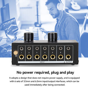 <strong>Audio</strong> Equipment Amplifier Active Speaker <strong>Switch</strong> Box 6 Ch <strong>Audio</strong> signal Switcher L R Stereo Channel Selector 3.5 6.5mm Interface - Product Image 3