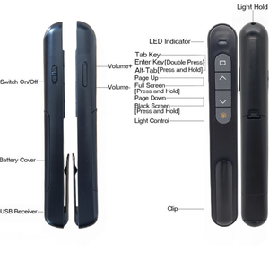 Wireless Presenter Red Laser Seite Drehs tift Lautstärke regler PPT Präsentation USB 2,4 GHz PowerPoint Pointer Fernbedienung Maus - Product Image 2
