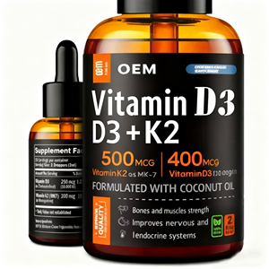 OEM Private Label Vegan Immun Support und Bone & Teeth Liquid Supplement Bio 5000iu <span class=keywords><strong>Vitamin</strong></span> D3 K2 Tropfen - Product Image 1