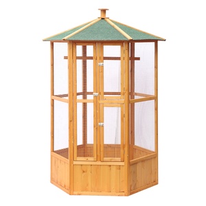 XPT017 <span class=keywords><strong>Cage</strong></span> moderne en bois pour animaux de compagnie <span class=keywords><strong>Cage</strong></span> à oiseaux de couleur naturelle pour maison de ferme extérieure - Product Image 3