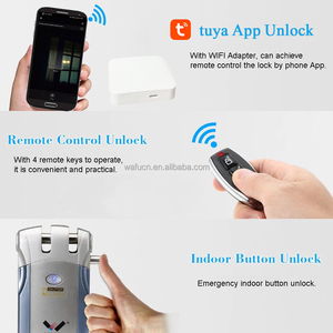 वाफू तुया ऐप वाईफाई स्मार्ट डोर लॉक रिमोट कंट्रोल मोबाइल फोन अदृश्य कीलेस लकड़ी दरवाजा एसी बैकअप लो-कीमत वाला होम होटल - Product Image 5