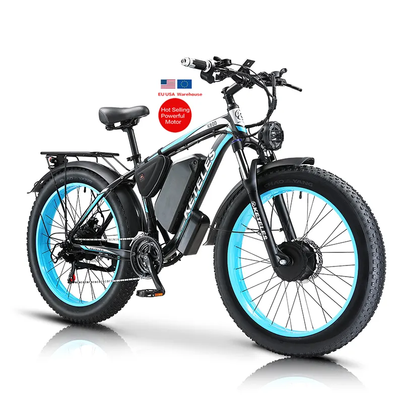 Top 2x1000W 2000W Xe đạp điện động cơ kép Ebike 2000W động cơ kép 26 "x4 chất béo lốp e-xe đạp fatbike electrische xe đạp leo núi