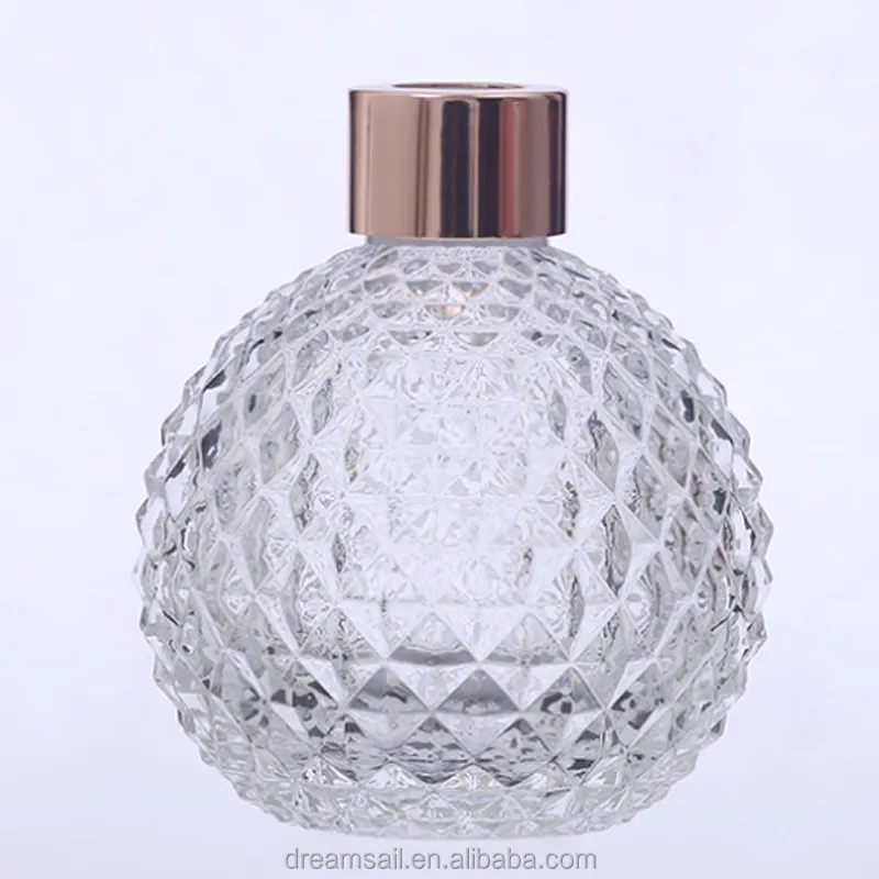 High Quality 100ml 150ml 200ml round Clear Glass Diffuser Bottle for Personal Care Decal Surface Handling