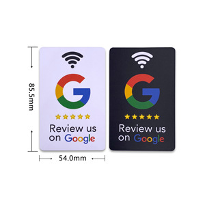 OEM Android/iPhone URL Schreiben von Business Review-Karten RFID Programmier barer benutzer definierter QR-Code PVC NFC Google Tap Review Card - Product Image 4