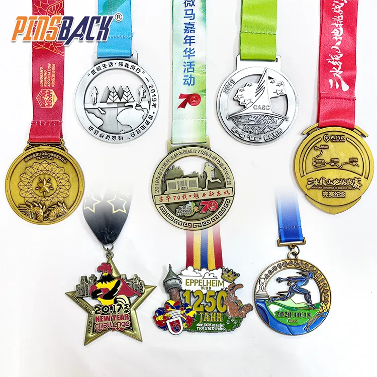 Medallas de graduación personalizadas para correr maratón carrera béisbol evento deportivo puede brillar medallas maratón medallas