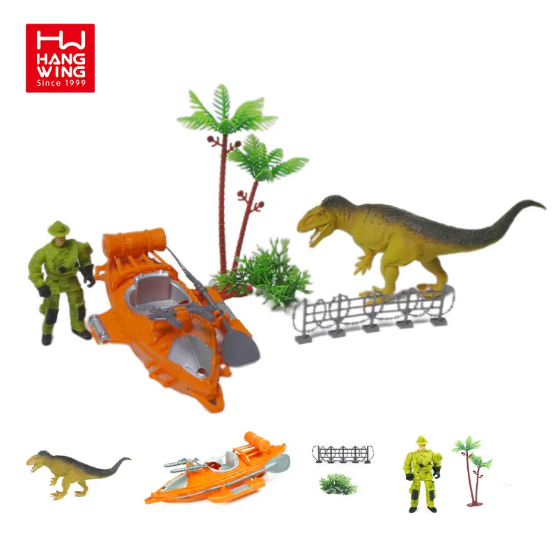 HW TOYS-Juego de mesa para niños, juguete de simulación militar, escenas de dinosaurios, regalo para niños