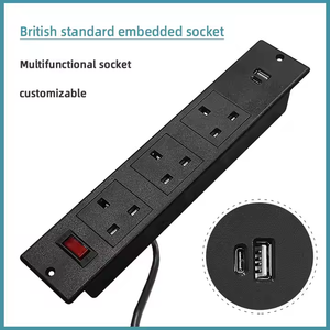英国标准3路电源插座，带过载保护1个USB端口1型C端口插座 - Product Image 6