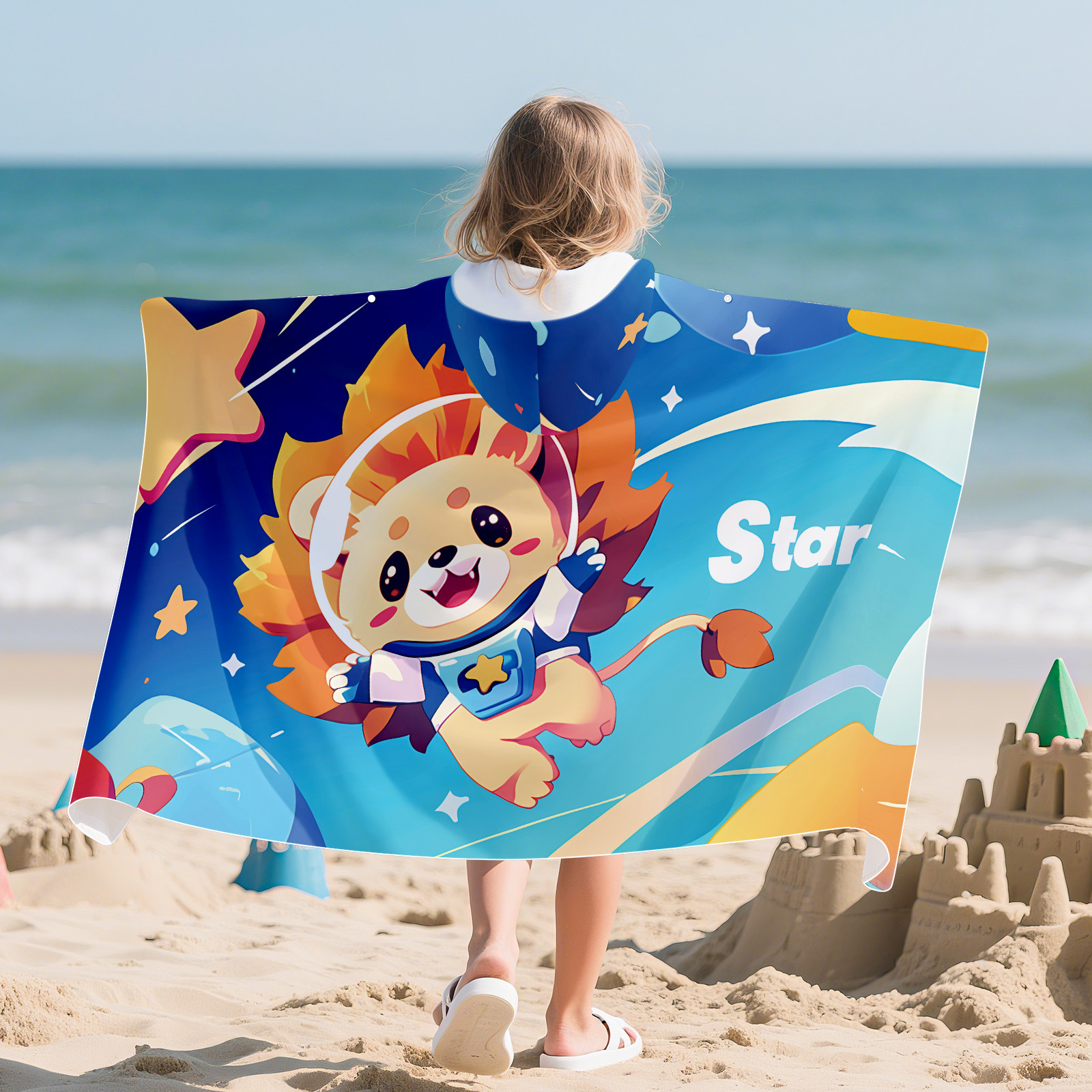 Cosmic little lion dream-quick-drying hooded snap button