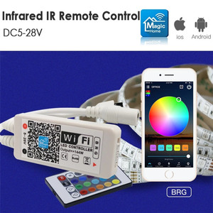 Android iOS бесплатное управление через приложение Alexa Google Home WiFi Светодиодная лента RGB RGBW контроллер 24 клавиши - Product Image 3