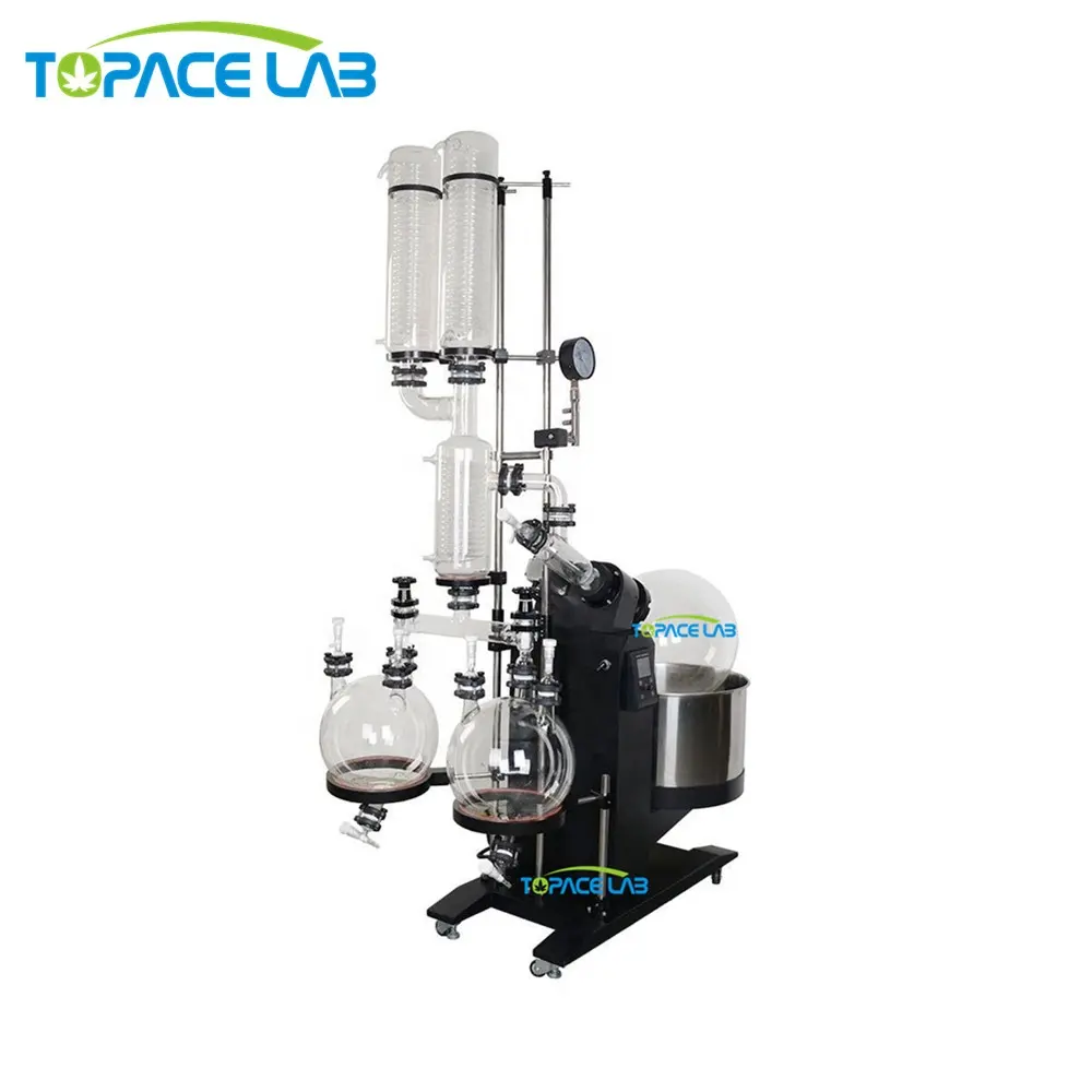Topacelab 50L ระเหยแบบหมุนพร้อมคอนเดนเซอร์คู่และขวดเก็บน้ำแบบคู่สำหรับการกู้คืนแอลกอฮอล์