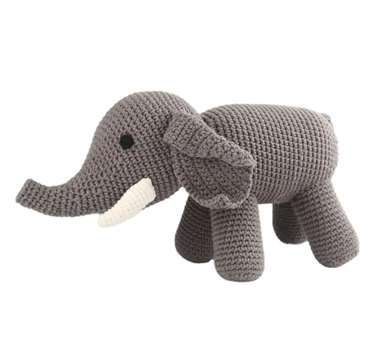 Toptan özel sevimli ve ilginç yumuşak yaratıcı el yapımı tığ işi fil bebek