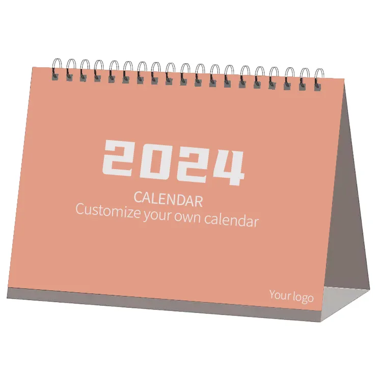 Venta al por mayor 2024 2025 Gran Lujo único espiral calendario mesa escritorio Flip calendario soporte personalizado para oficina