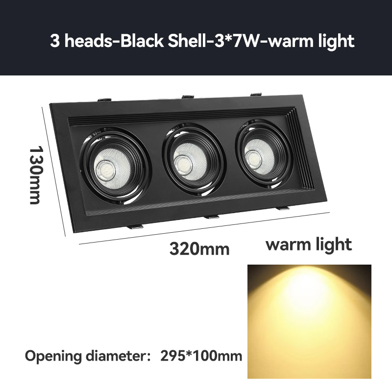 MR16-7W-3Head -- Black-3000K