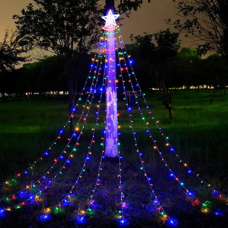 Stern Vorhang Lichter wasserdicht LED anpassen Girlande Dekoration solar betriebene Fee Urlaub Weihnachts beleuchtung