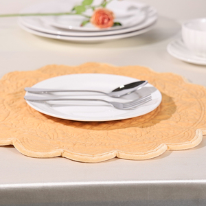 Acolchoado <span class=keywords><strong>Round</strong></span> Placemat com Pinha Padrão-Estilo Vintage Tecido Macio Mat Tabela