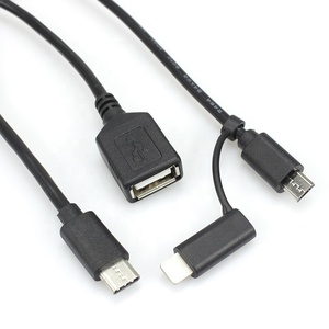 自定义Type-C到usb-a母微型USB和闪电2合1集线器，带屏蔽笔记本电脑/笔记本电脑的多端口usb-c适配器 - Product Image 1