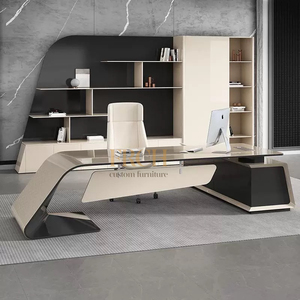 Sturdy and <strong>Durable</strong> Modern Luxury l Shaped <strong>Executive</strong> <strong>Computer</strong> Desk Office Table with Storage Cabinet - Product Image 4