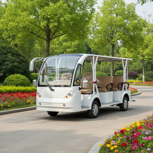 Light Green 11-14 Seats 4000W Electric Sightseeing Trolley Robust Quiet For Water Park & Scenic Spot Shuttle Service - Product Image 1