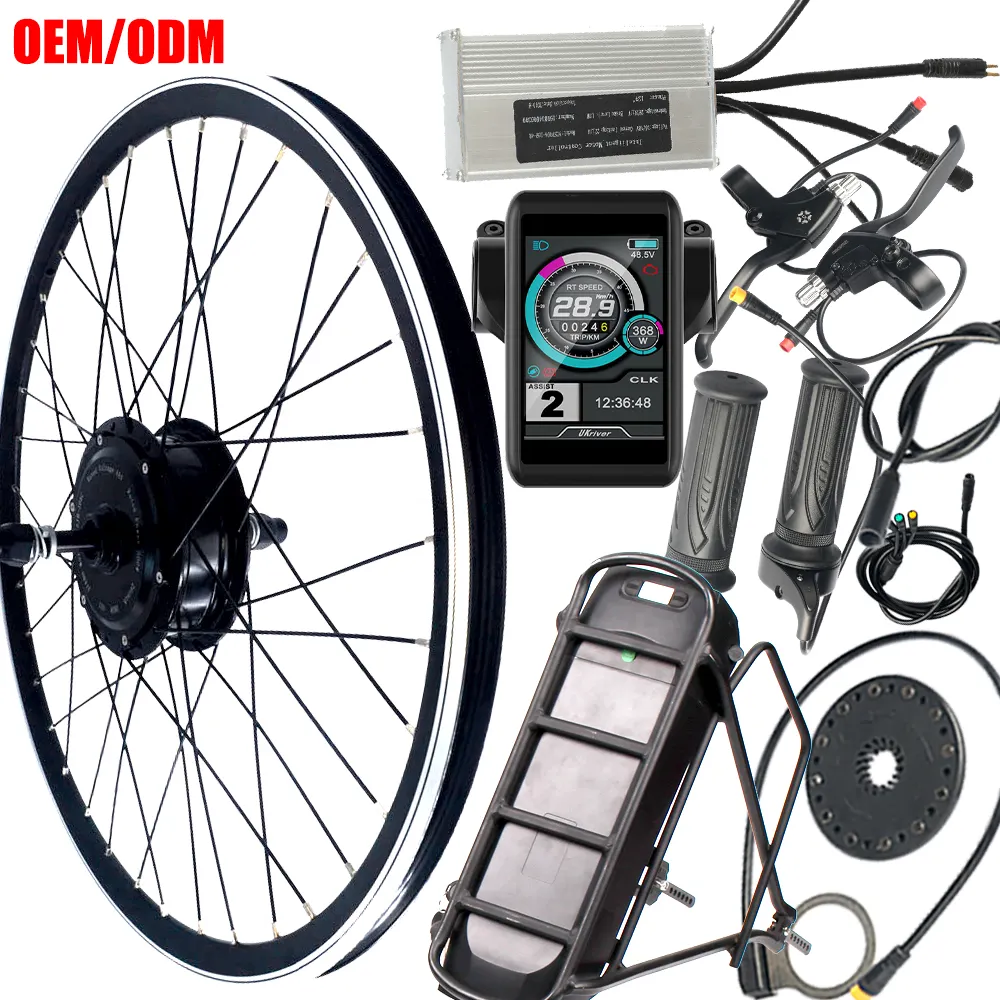 CZJB-motor de bicicleta eléctrica, 36V, 48V, 250w, 350w, 700c, kit de conversión de rueda trasera, piezas con batería de tubo