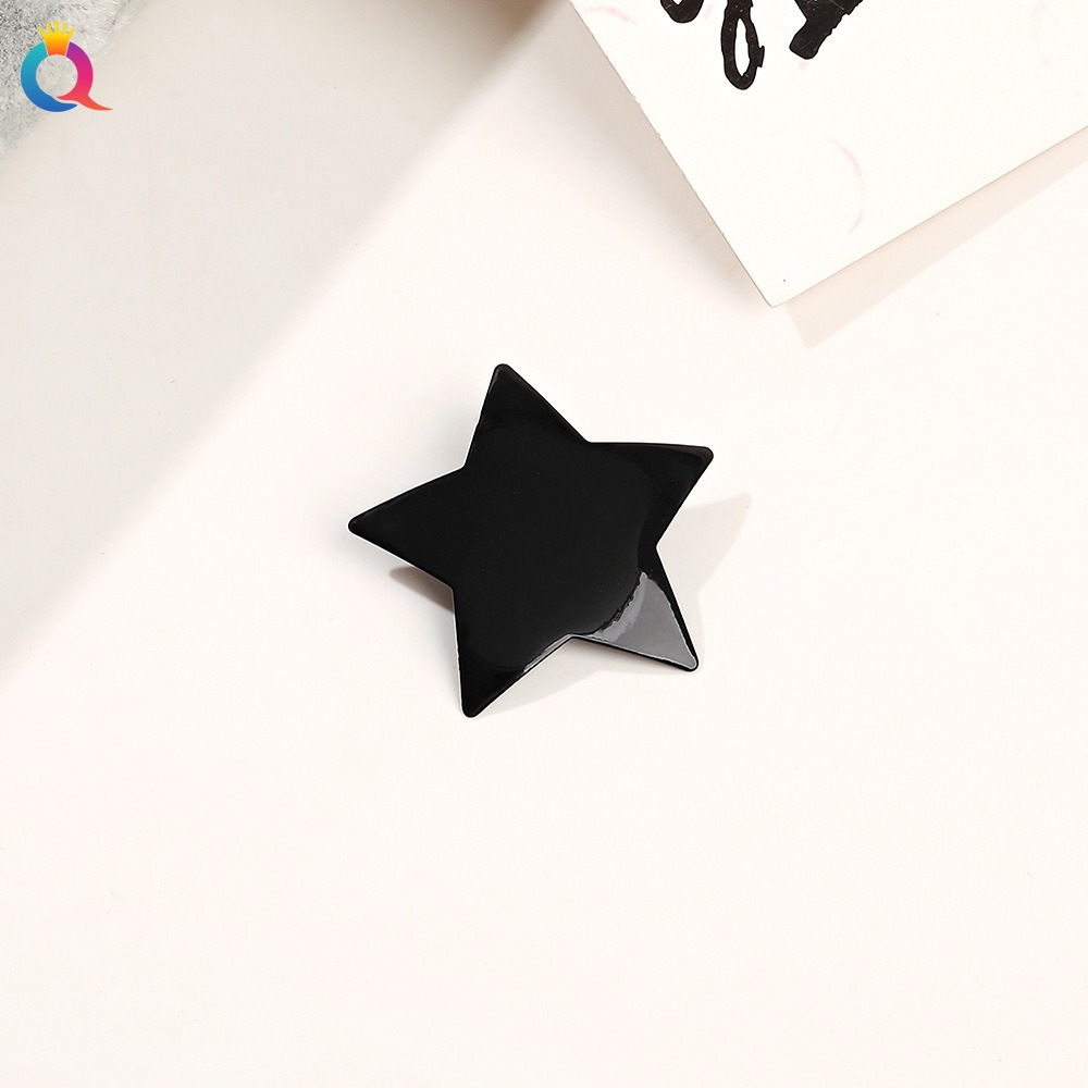 Metal Alligator Clip - 4cm Five - Pointed Star Black