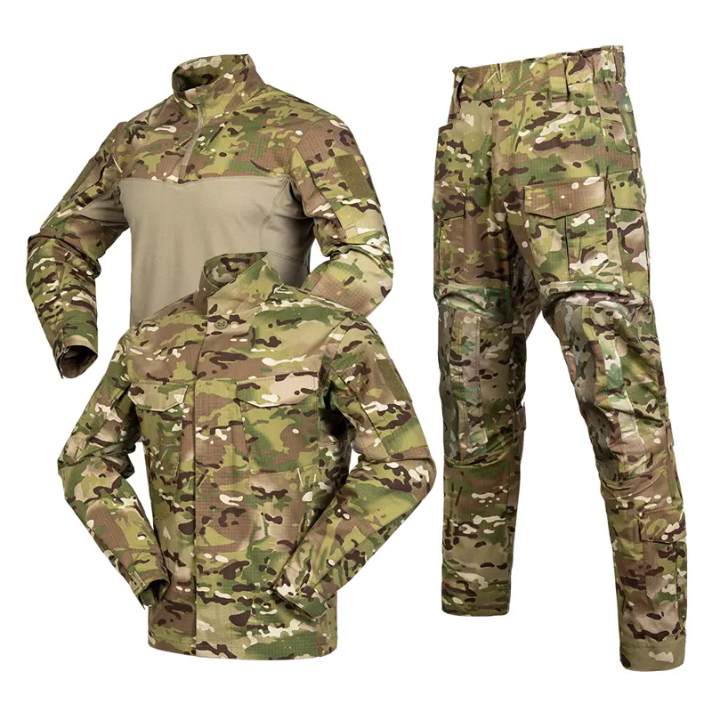 SIVI Conjunto de tres piezas de alta calidad Camisa y pantalones Camuflaje Caza al aire libre Pantalones de combate Ropa Traje de rana Uniforme táctico