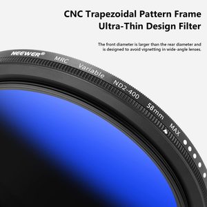 NEEWER <strong>58mm</strong> MRC Variable ND <strong>Filter</strong> ND2-ND400 Adjustable Variable Neutral Density ND <strong>Filter</strong> - Product Image 4
