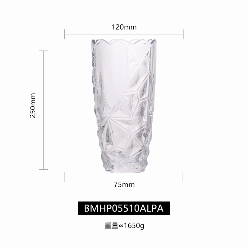 Jarrón 25cm transparente bmhp05510alpa