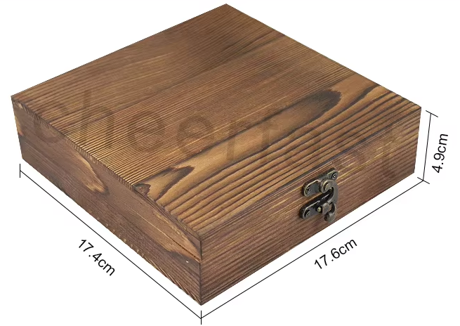 Personalizza scatola in pino color bruciato 17,4*17,6*4,9 cm