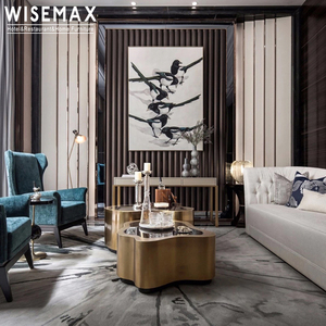 WISEMAX ריהוט מודרני סדיר זהב קפה שולחן איטלקי מרכז שולחן נירוסטה בסיס שחור זכוכית למעלה שולחן קפה