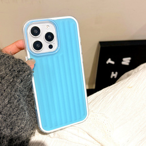 3 in 1 Matte Pure Color Corrugated Phone Case for iPhone 11 <strong>12</strong> 13 14 15 16 Pro Max Shockproof PC TPU Case - Product Image 2