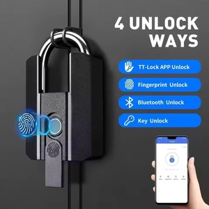 Yeni Model büyük boy biyometrik açık IP67 su geçirmez akıllı kilit parmak izi TT kilit mavi diş asma kilit ile anahtar - Product Image 3