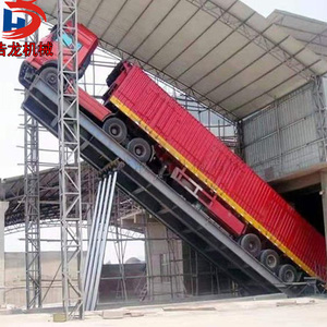 Logistics Engineering Mining Self Dumping Machine, Automatic <strong>Unloading</strong> Tool Hydraulic Flip Plate <strong>Unloading</strong> Platform