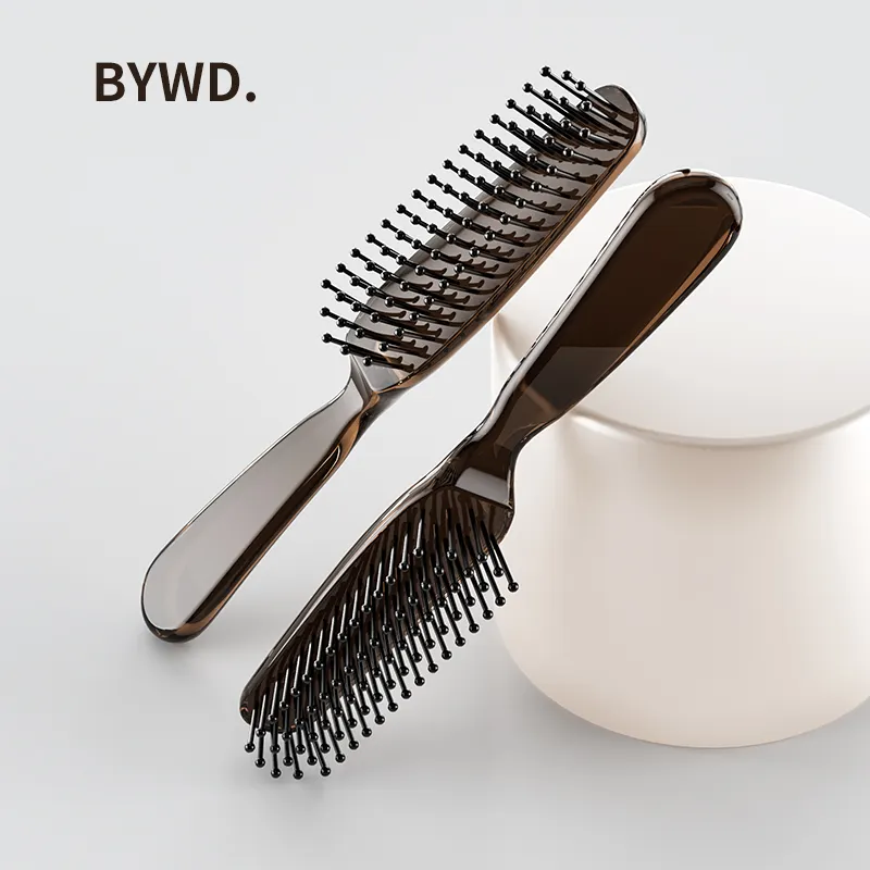 Spazzola per capelli in plastica resistente al calore per uso domestico in nylon spazzola per capelli in plastica per massaggio del cuoio capelluto pettine antistatico trasparente