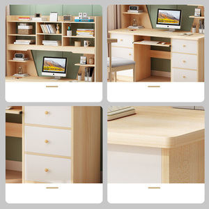 Modern Style Detachable Wooden <strong>Computer</strong> <strong>Desk</strong> with Bookcase Factory Direct <strong>Custom</strong> Size Extendable Feature - Product Image 4