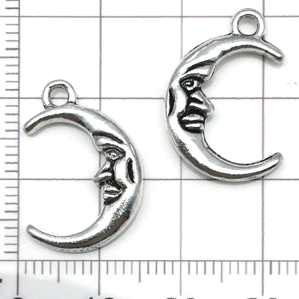 1 antique silver moon - 2g - 15*22mm - 7698