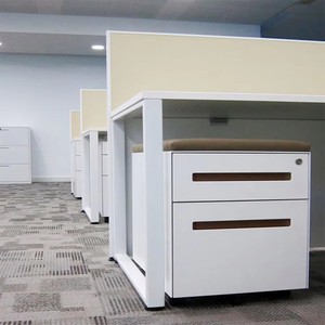 オフィス家具スチール金属充填キャビネット収納2つまたは3つ引き出し可動収納キャビネット