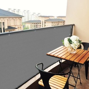 Schermo per Privacy con rete da balcone grigio con occhielli