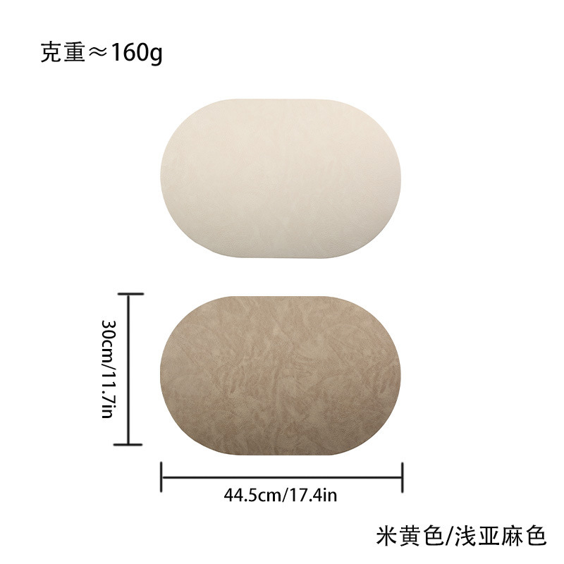 Sets de table ovales en lin beige et clair