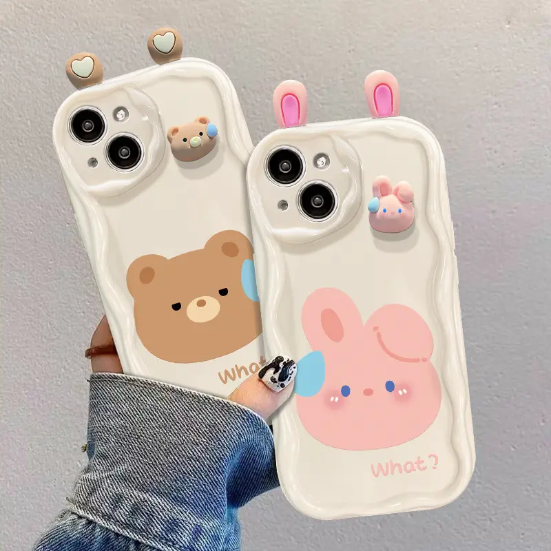 Belle grenouille lapin et ours oreille conception Silicone étui de protection pour téléphone portable pour Oppo Realme C33 C35 A54 A56 A78 A98 Reno8T Ccovers